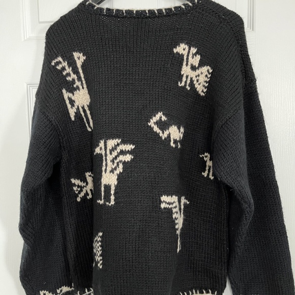 Rare 90s Vintage  Rachel Machenry sz L  - 100% wool knit sweater - Picture 2 of 5